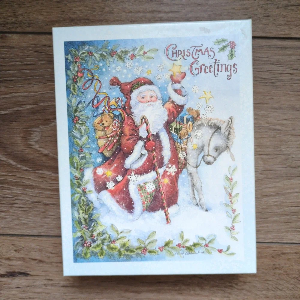 Vtg Y2K Main Street Press Santa Christmas Cards Sherri Buck Baldwin 19 Count